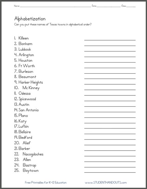 cities in texas alphabetical